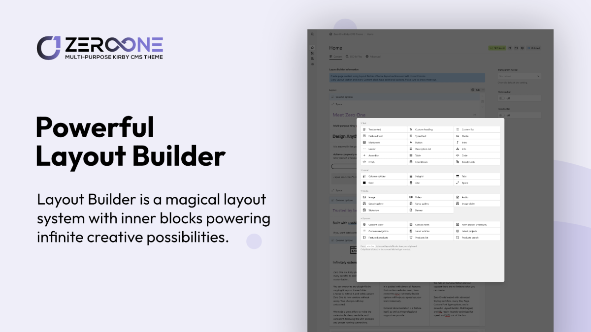 Powerful Layout Builder