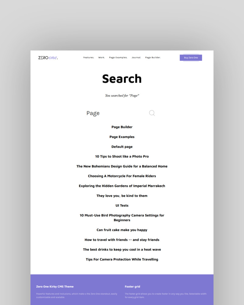 Search page