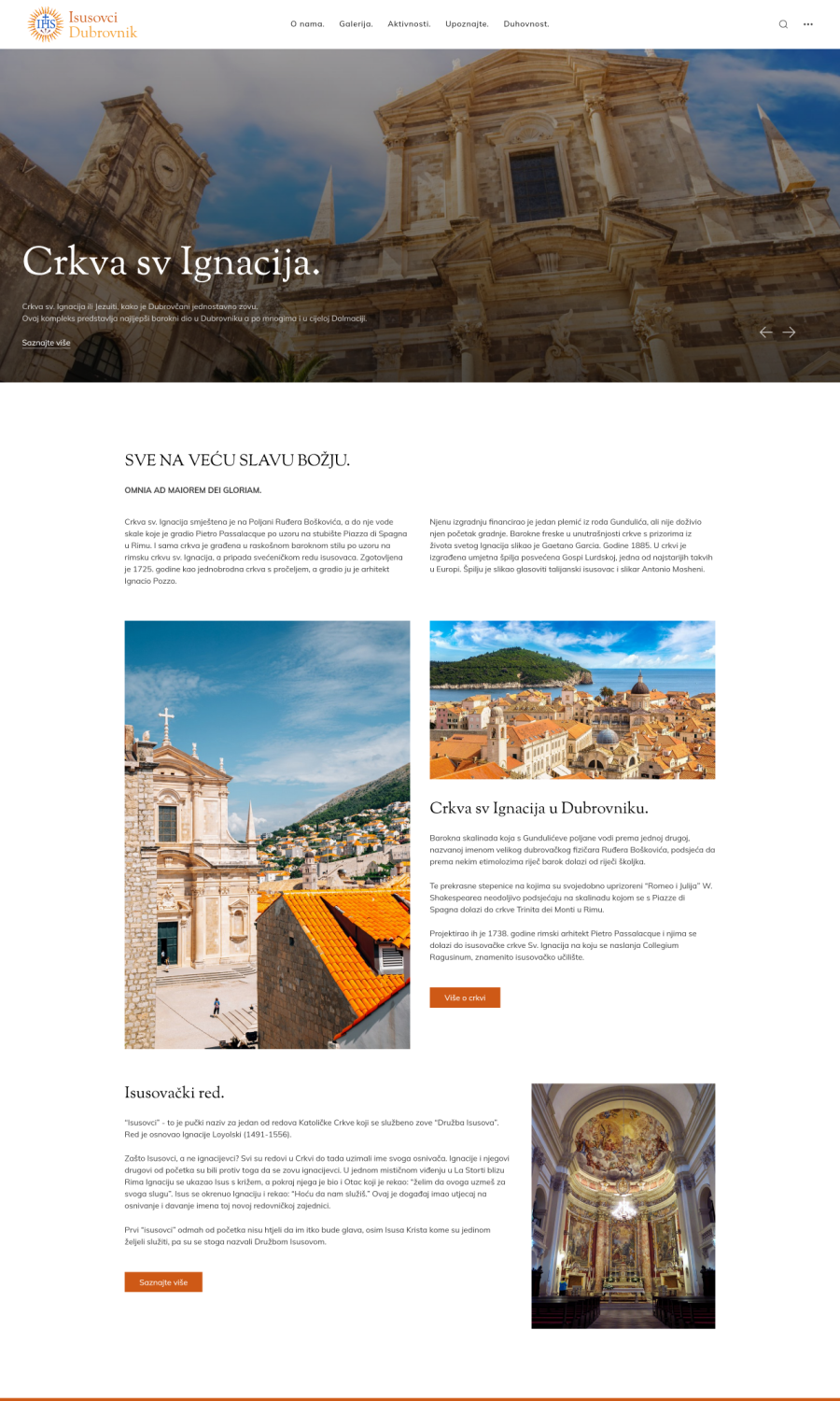 Church of St Ignatius Dubrovnik website preview