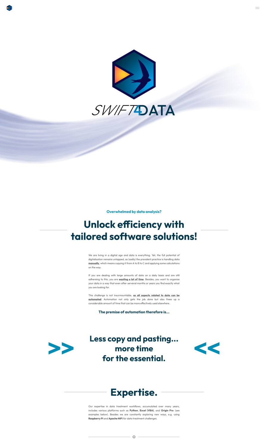 SWIFT4DATA website preview
