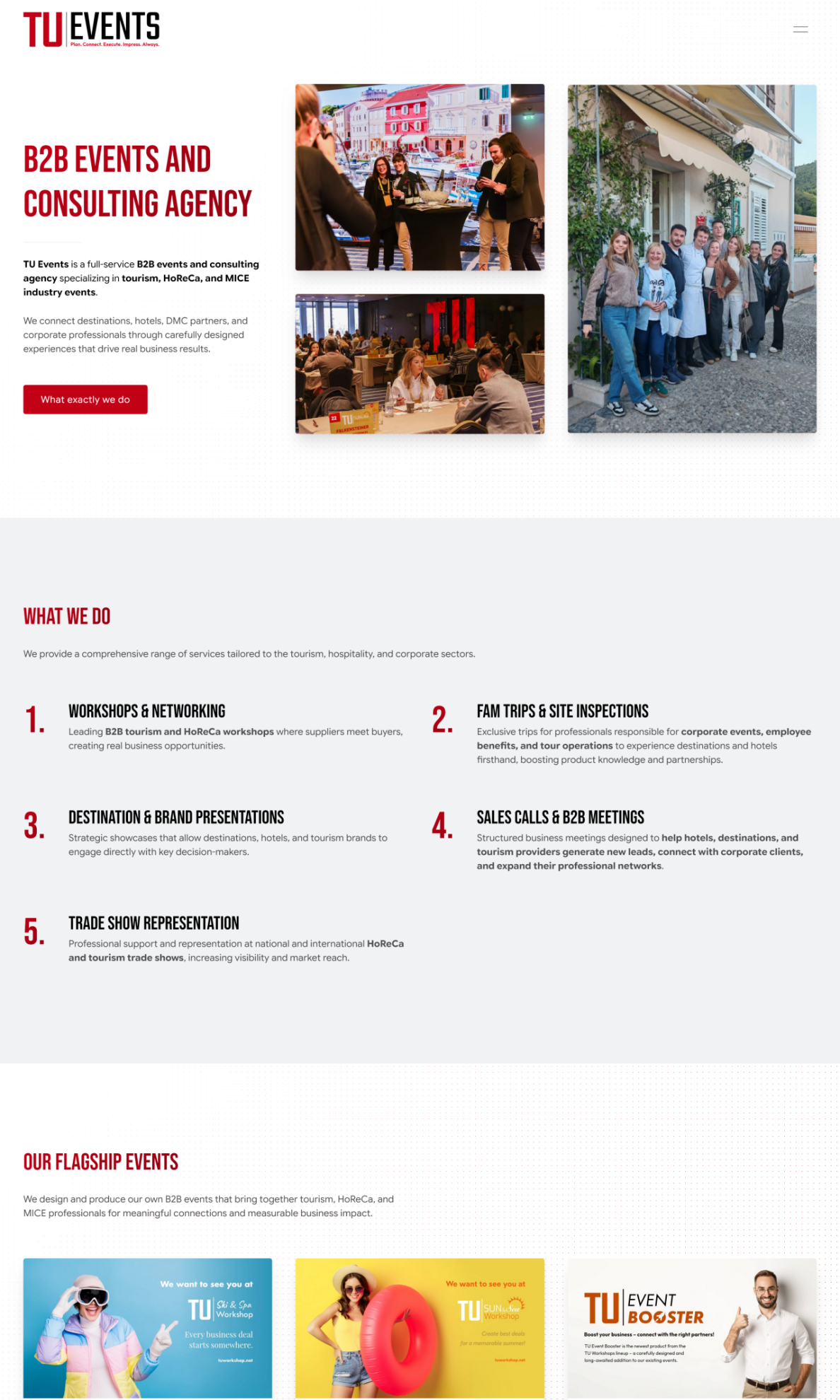 TU Events website preview