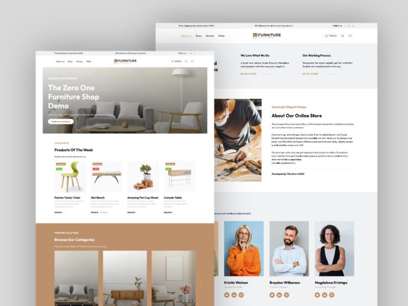 Zero One Furniture shop demo